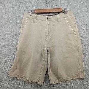 Oakley Shorts Mens 32 Khaki Beige Straight Slim‎ Skater Surf Cotton Flat Front